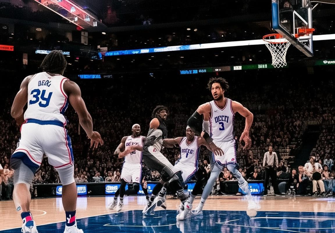 76人与篮网激战：战术对决与球星对决精彩瞬间(图2)